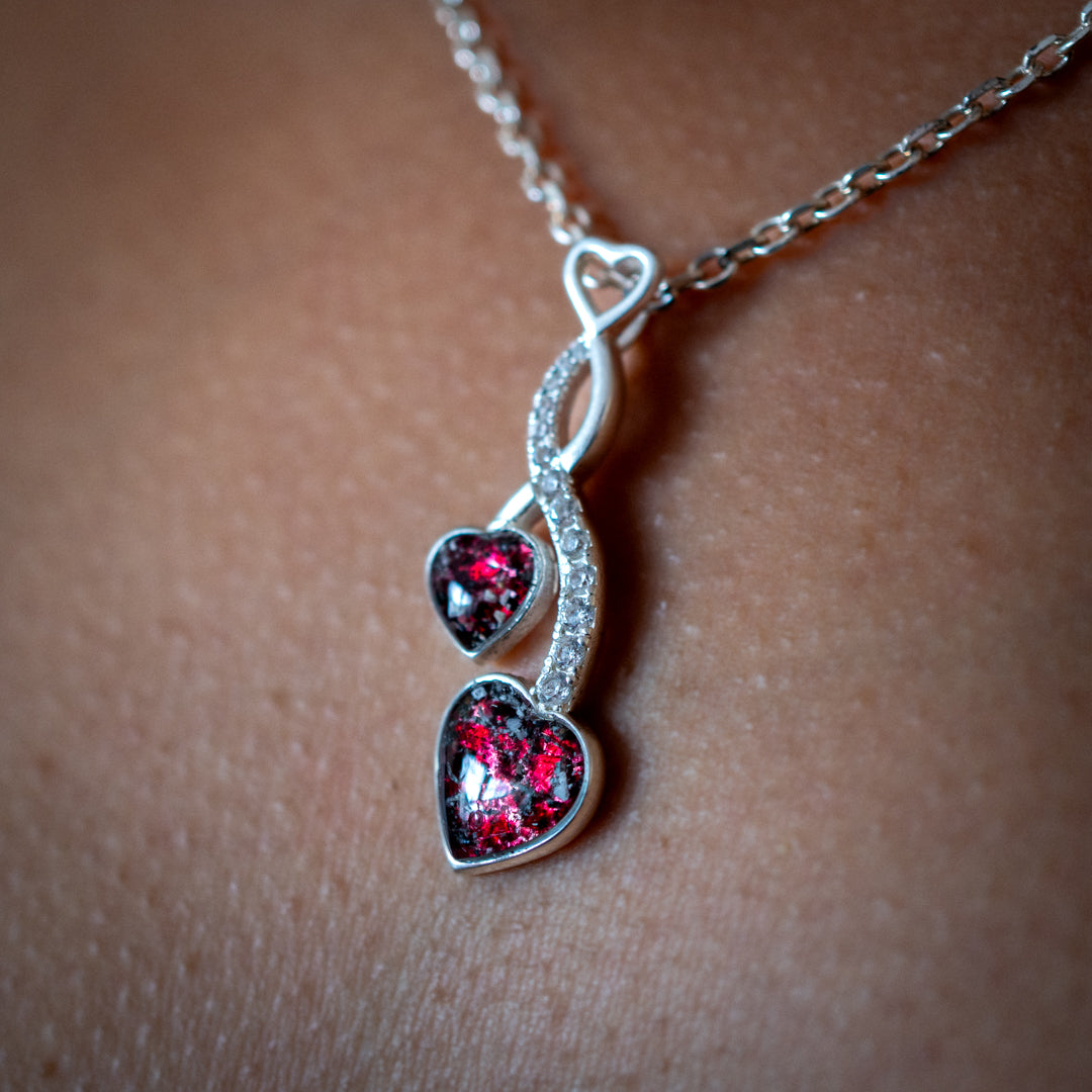 Ashes Necklace Entwined Hearts Pendant