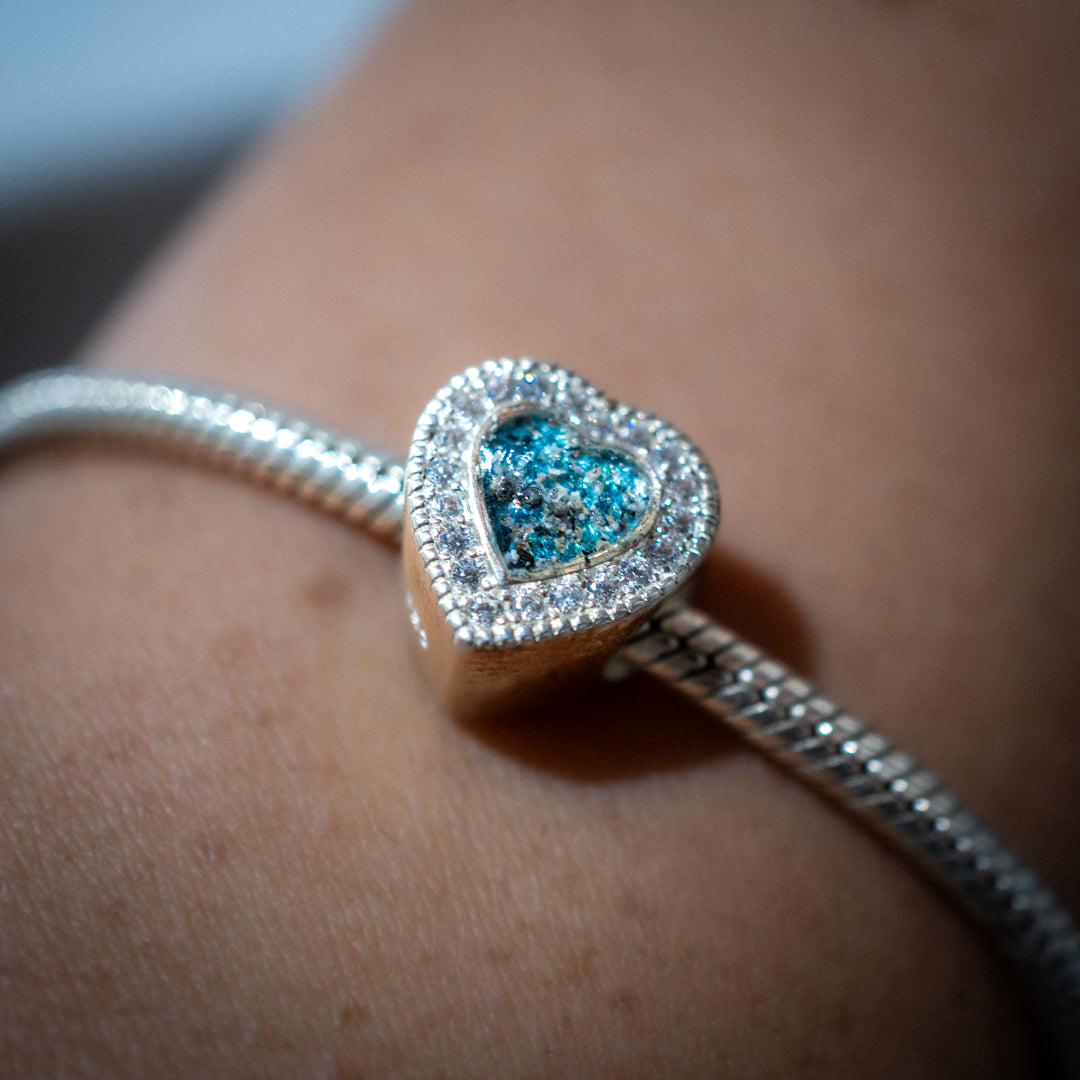 Ashes Silver Heart Charm