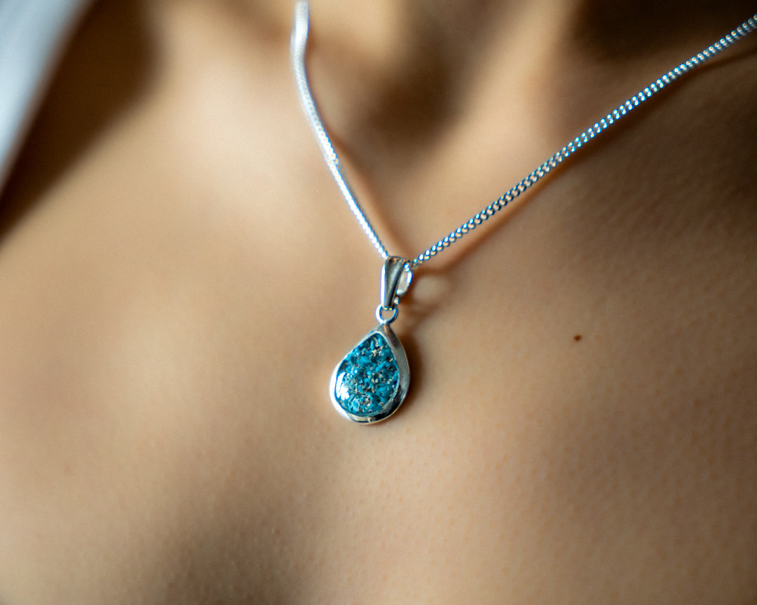 Ashes Tear Drop Pendant Opal Turquoise