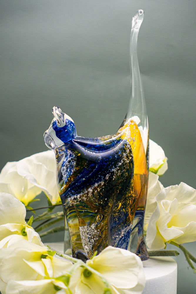 Ashes to Glass Cat - Royal Blue & Gold