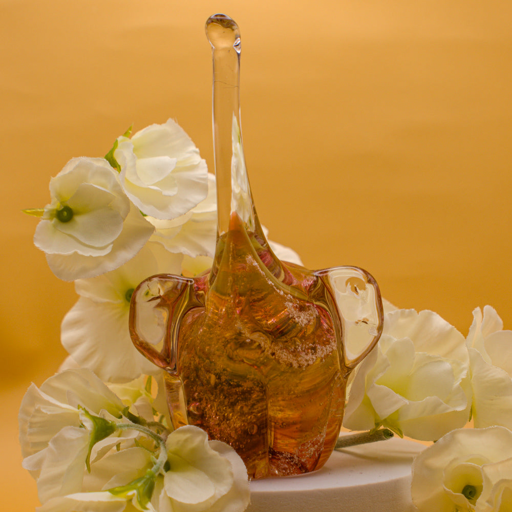 Ashes to Glass Elephant - Garnet & Gold