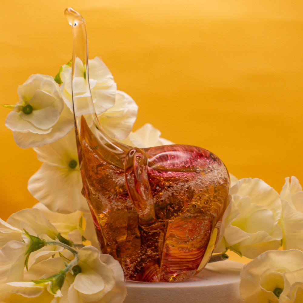 Ashes to Glass Elephant - Garnet & Gold