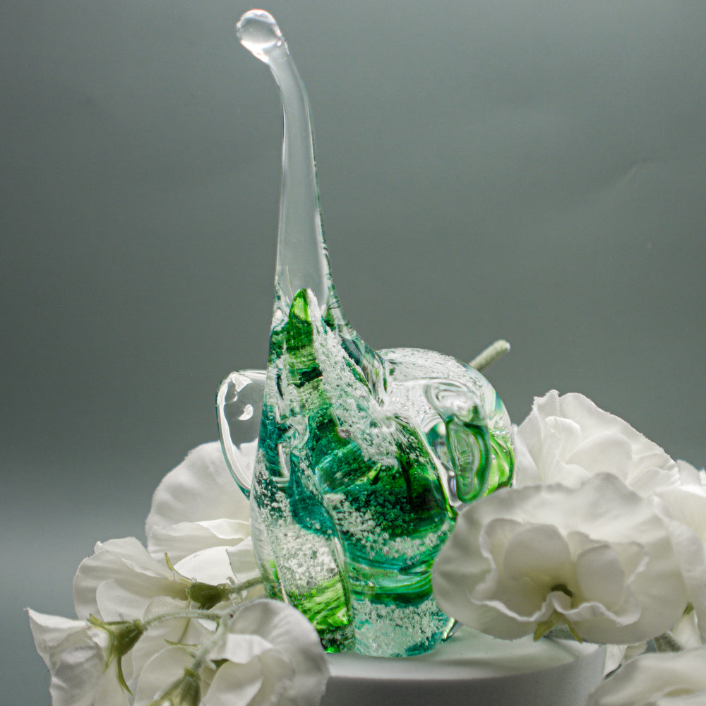 Ashes to Glass Elephant - Spring Greens