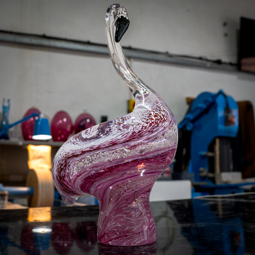 Ashes to Glass Flamingo Sculpture