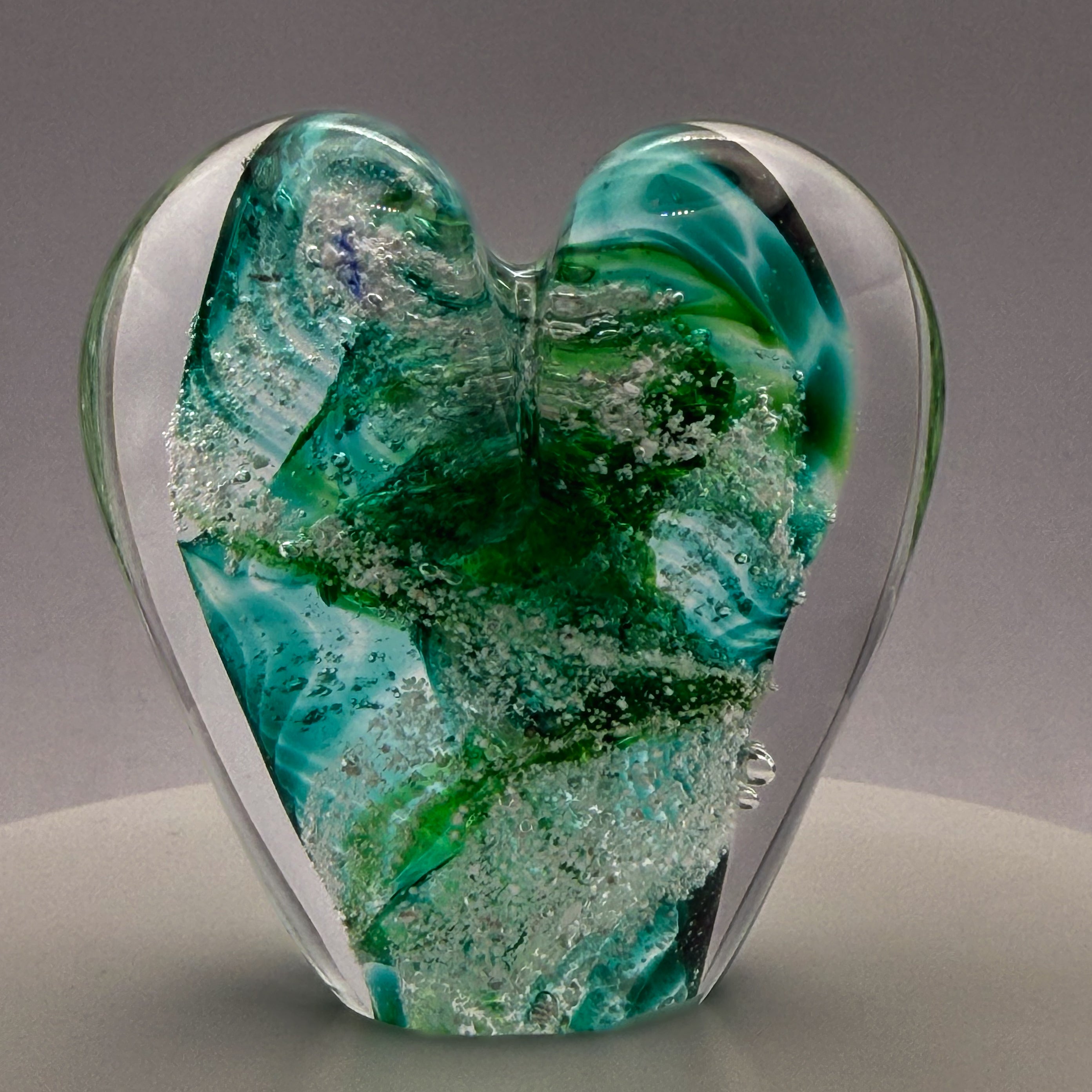 Ashes to Glass Mini Heart Ornament - Spring Greens