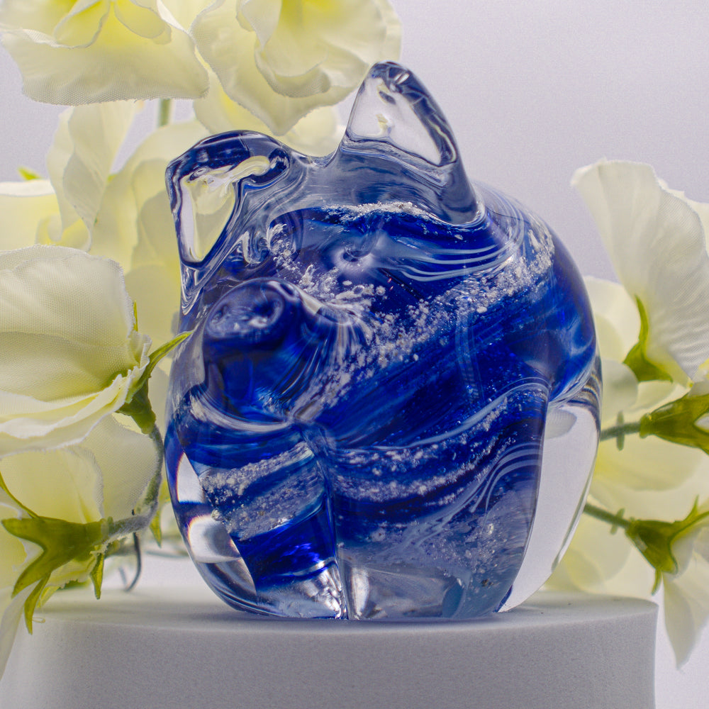 Ashes to Glass Pig - Royal Blue & Baby Blue