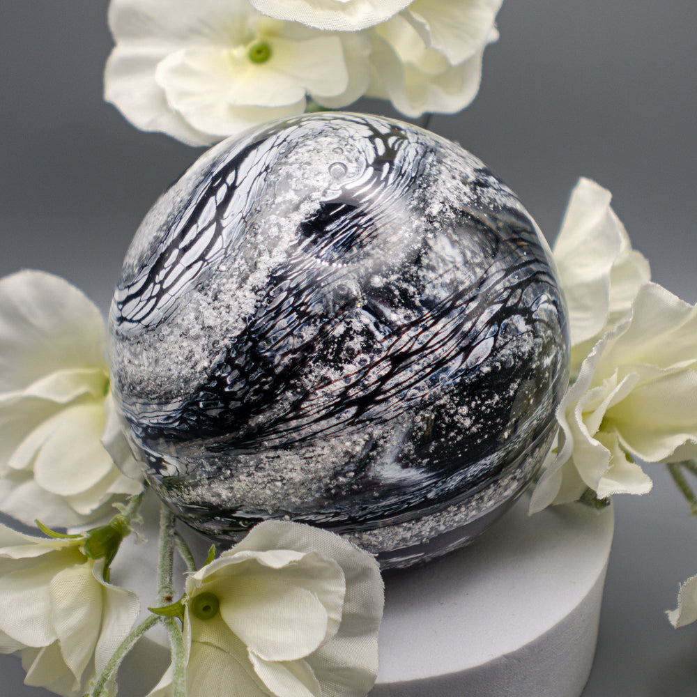 Ashes to Glass Round Paperweight - Marbled