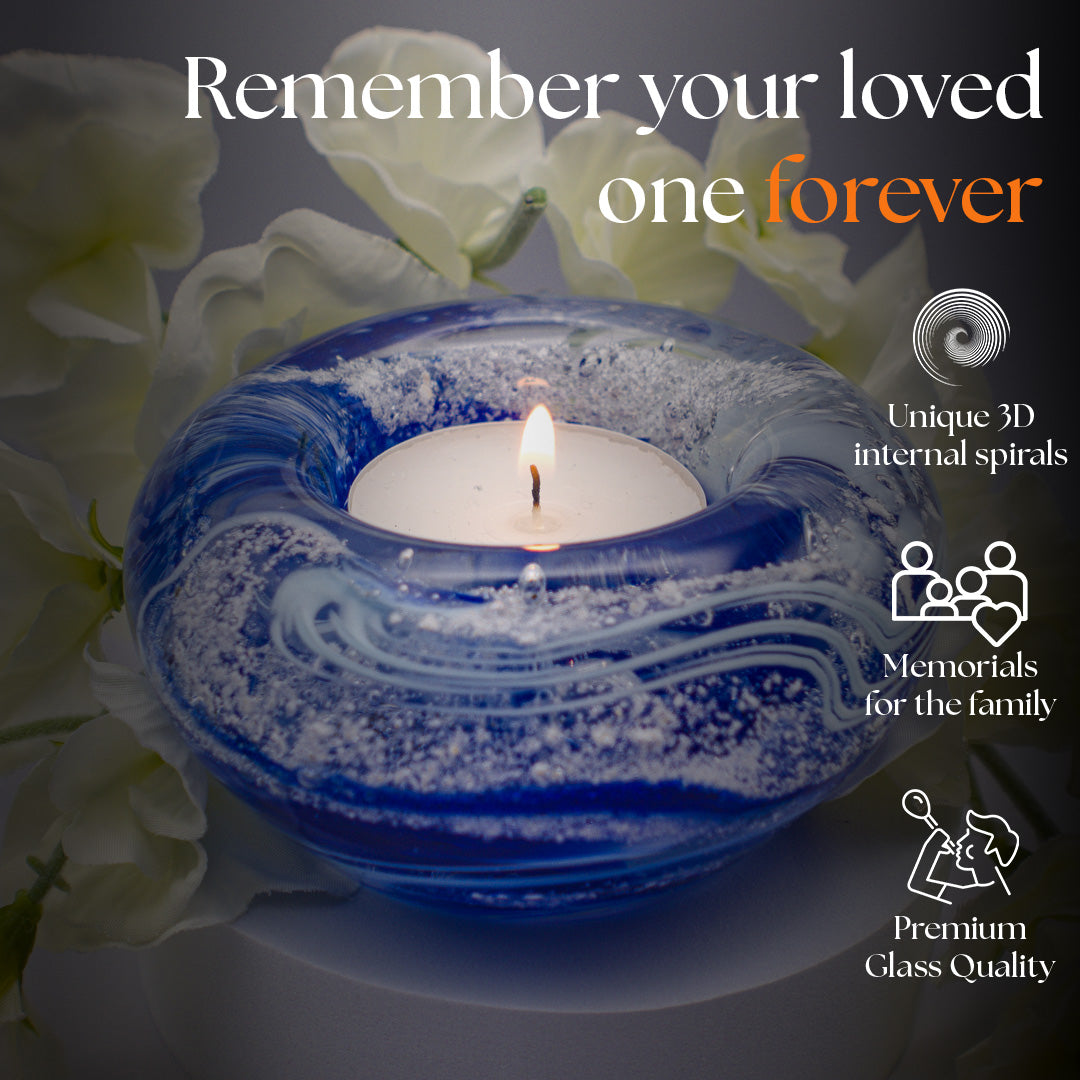 Ashes to glass candle holder