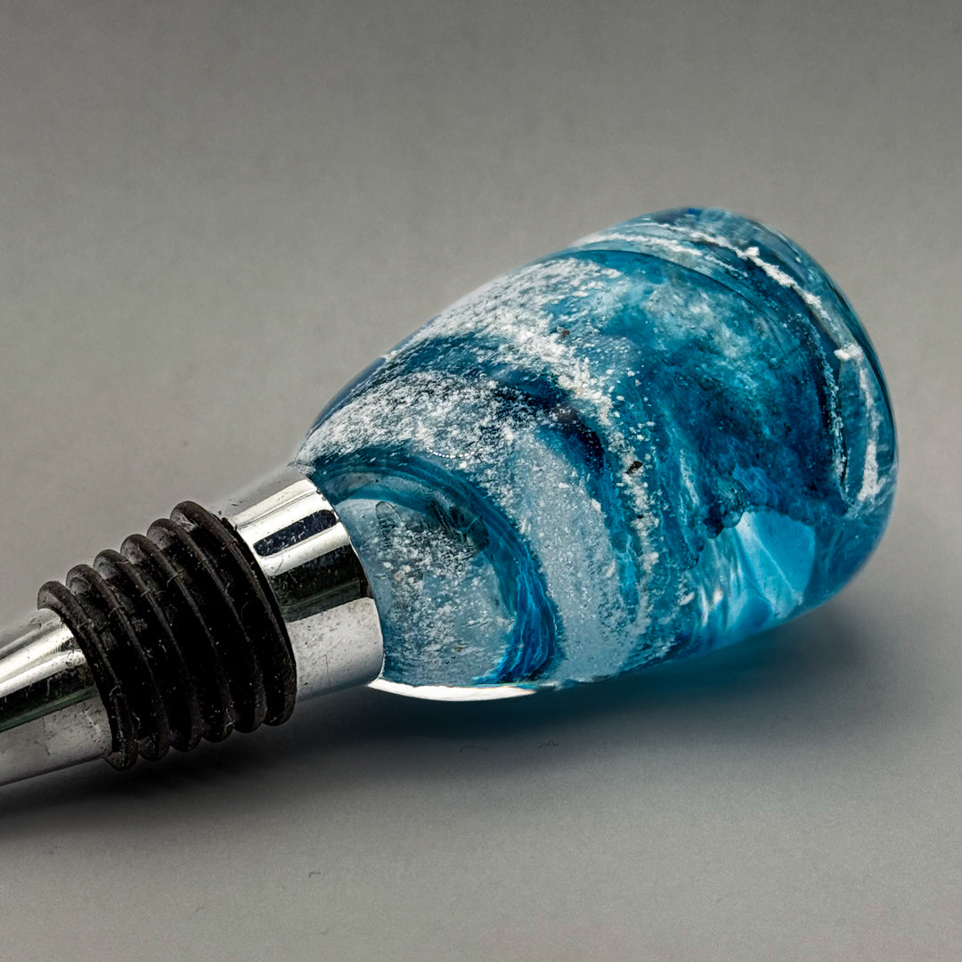 Ashes to glass wine bottle stopper