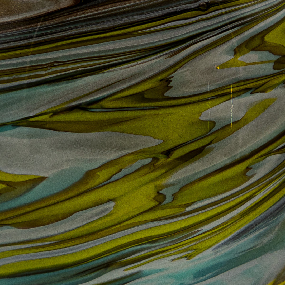 Glass Urn Colour - Lemon Yellow & Turquoise