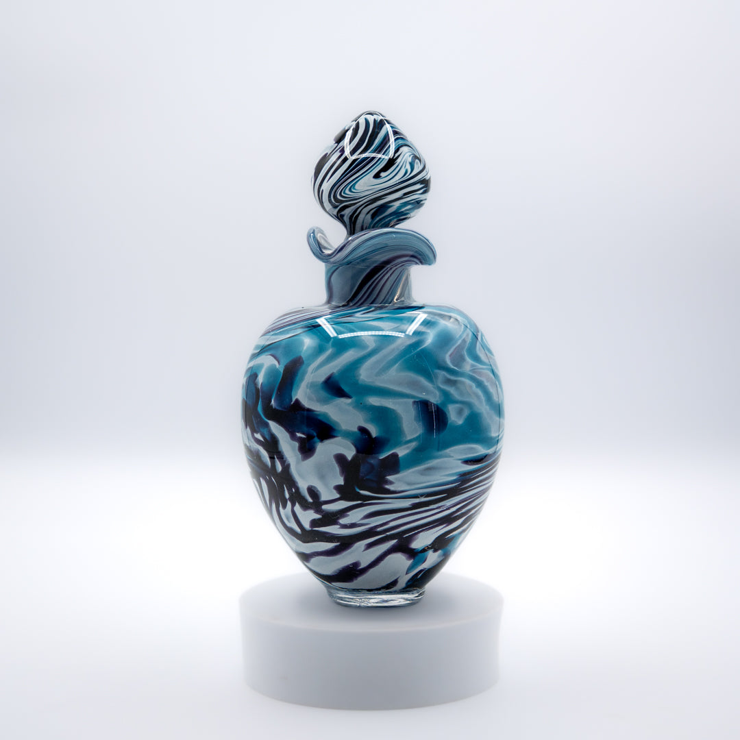 Glass Urn Small - Turquoise & Purple