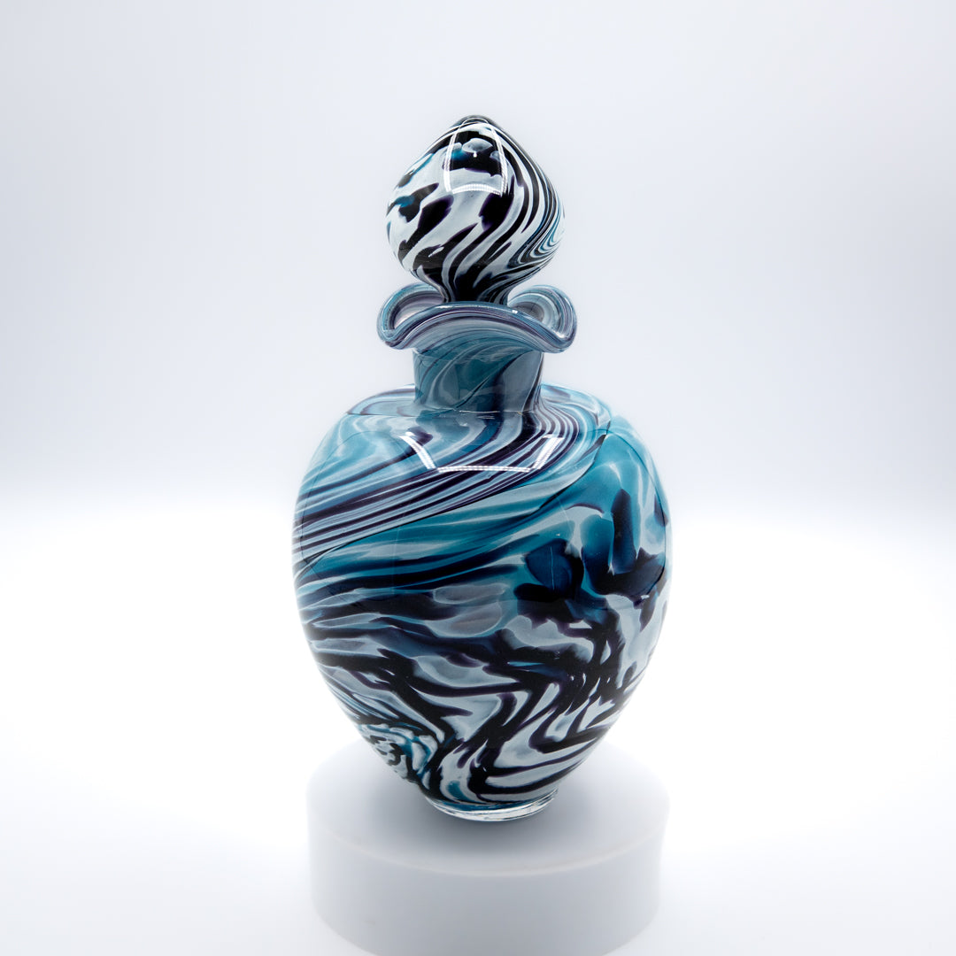 Glass Urn Small - Turquoise & Purple