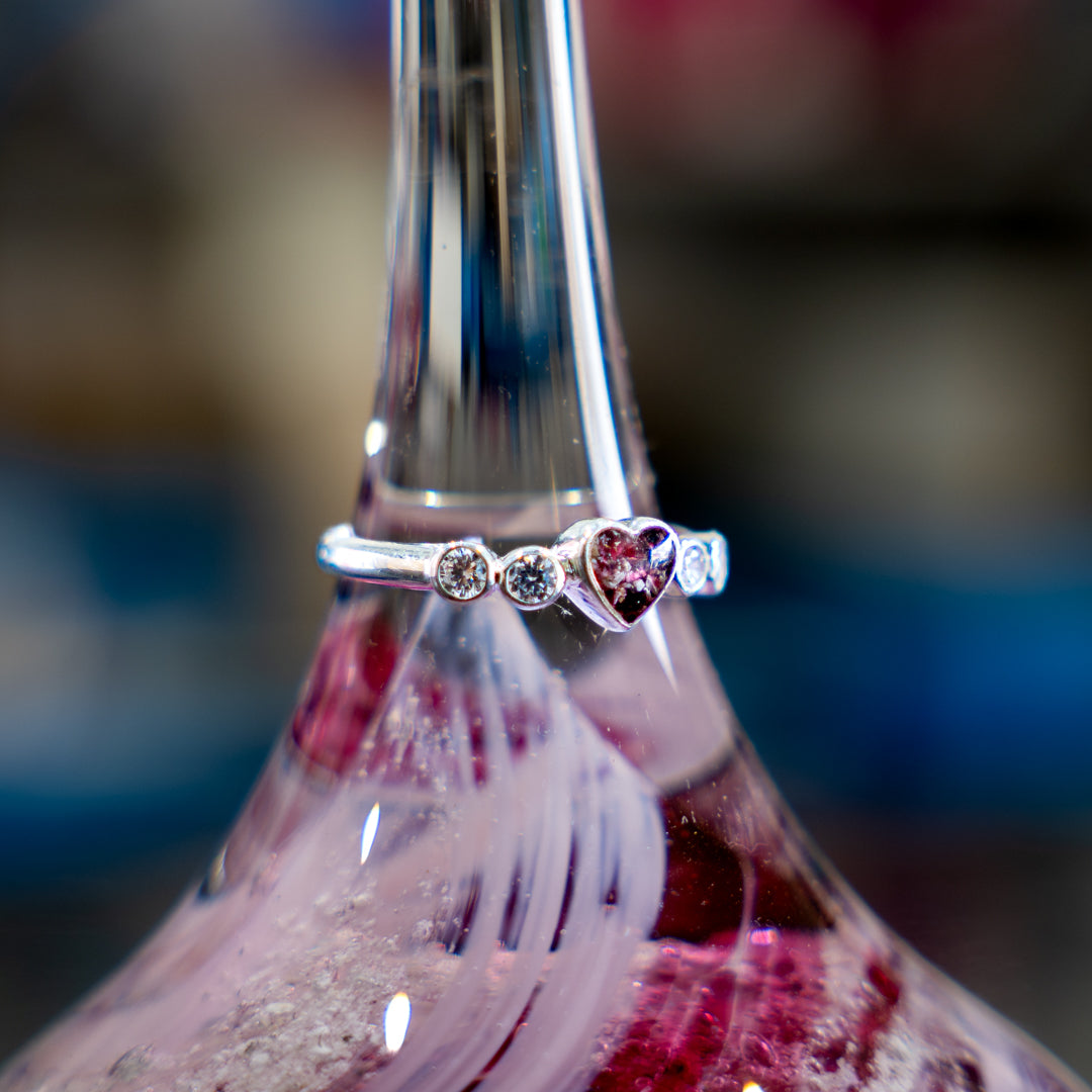 Heart Ring with Cubic Zirconia Stones