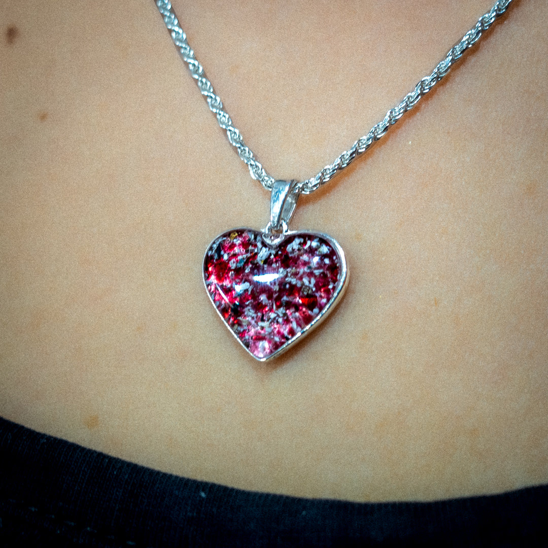 Large heart ashes pendant