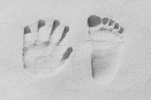 New born baby hand and foot print
