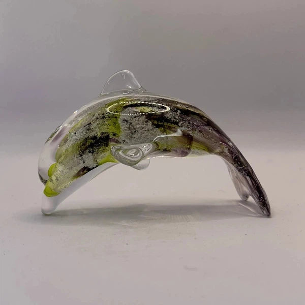 Ashes into glass dolphin