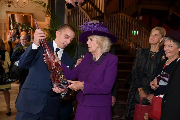 Vortex Table Lamps-Table lamps-Stuart Wiltshire Glass Outlet-Ruby-Medium-Stuart Wiltshire Glass Ltd