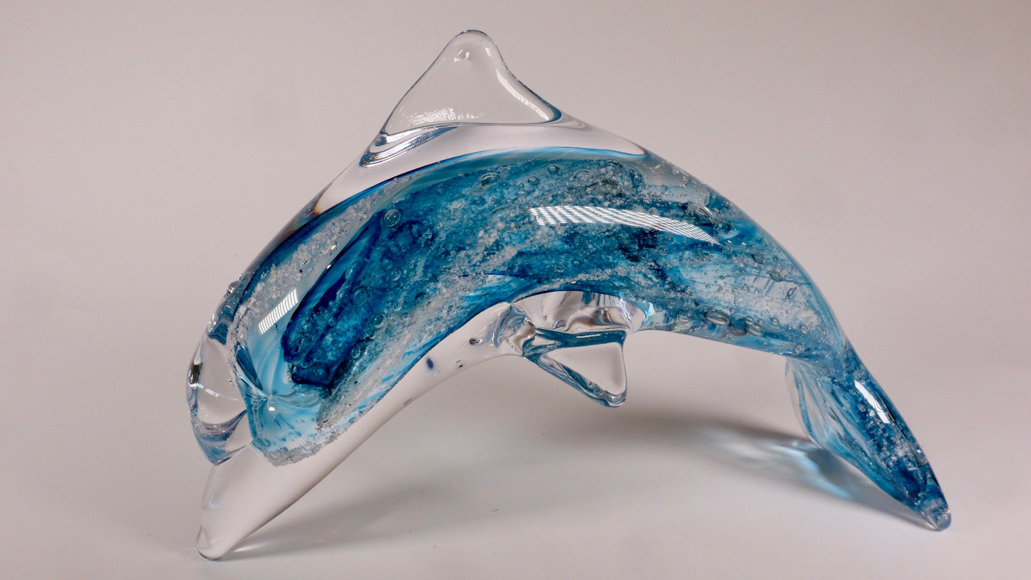 Cremation Ashes Glass Dolphin