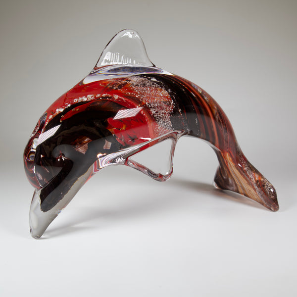 Cremation Ashes Glass Dolphin