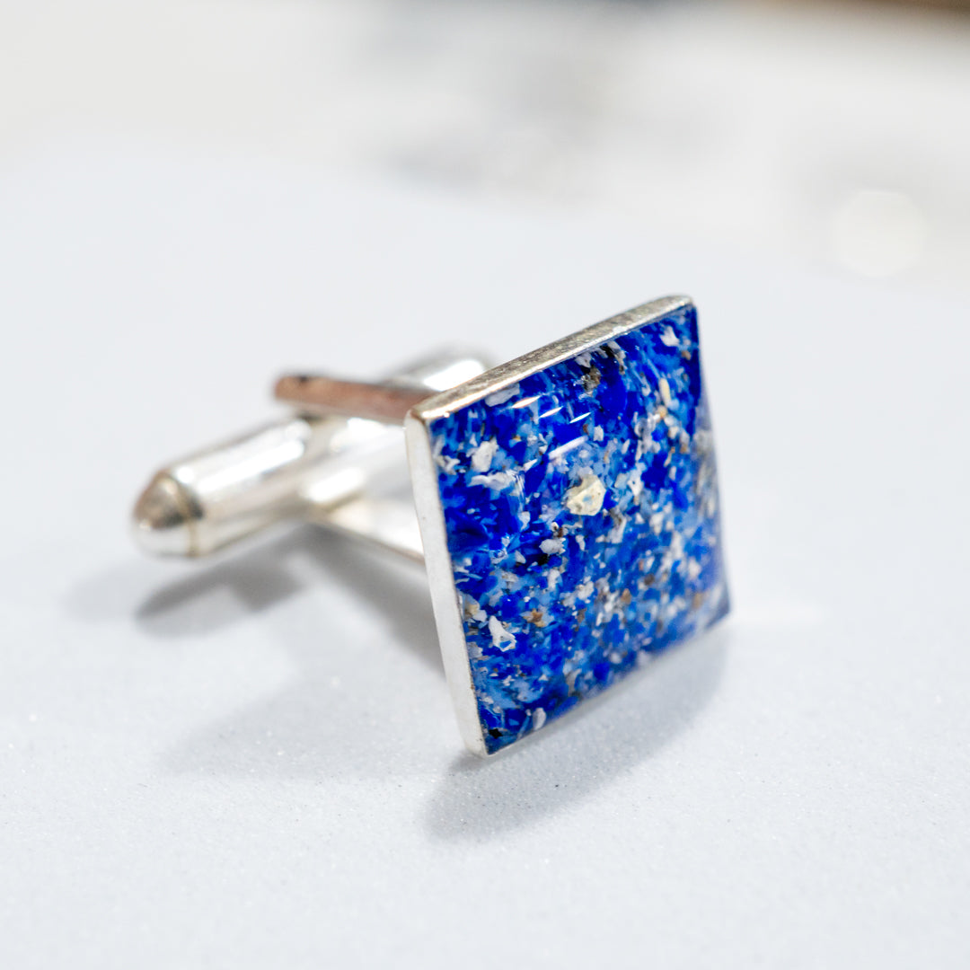 Ashes Square Cufflinks - Lapis Blue & Baby Blue