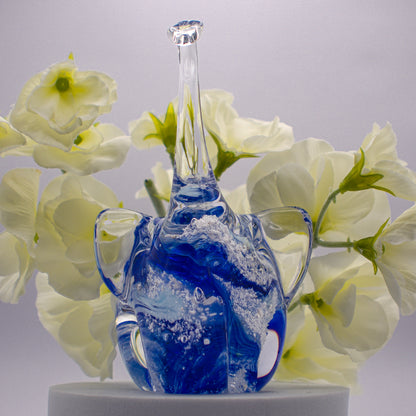 Ashes to Glass Elephant - Royal Blue & Baby Blue