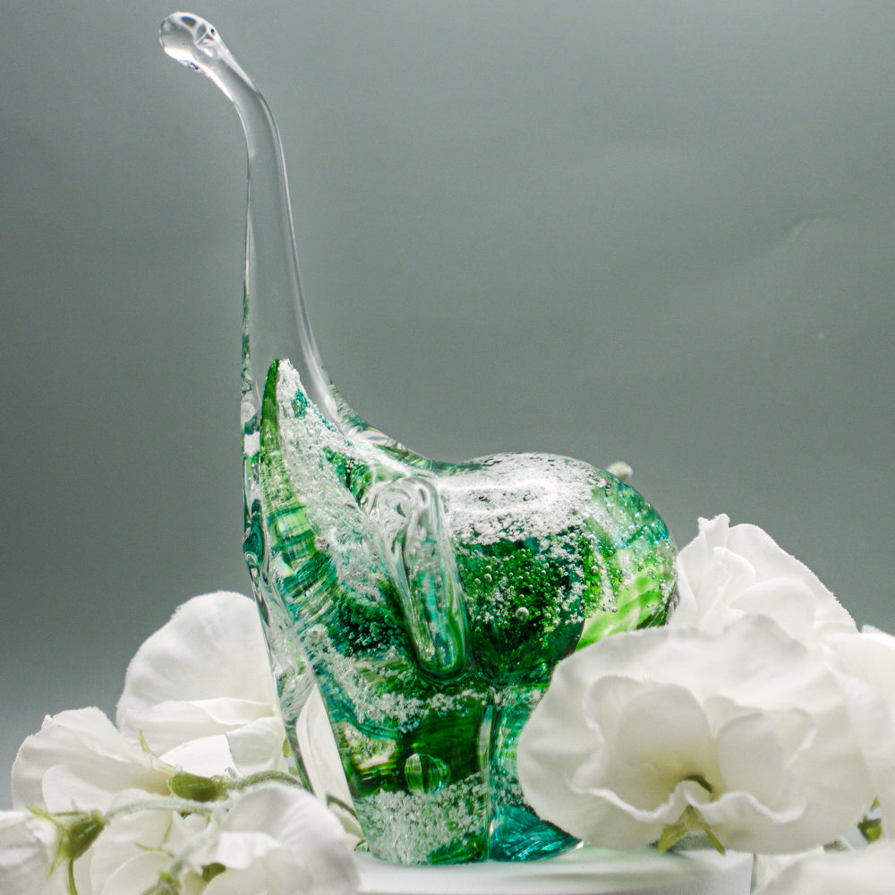 Ashes to Glass Elephant - Spring Greens