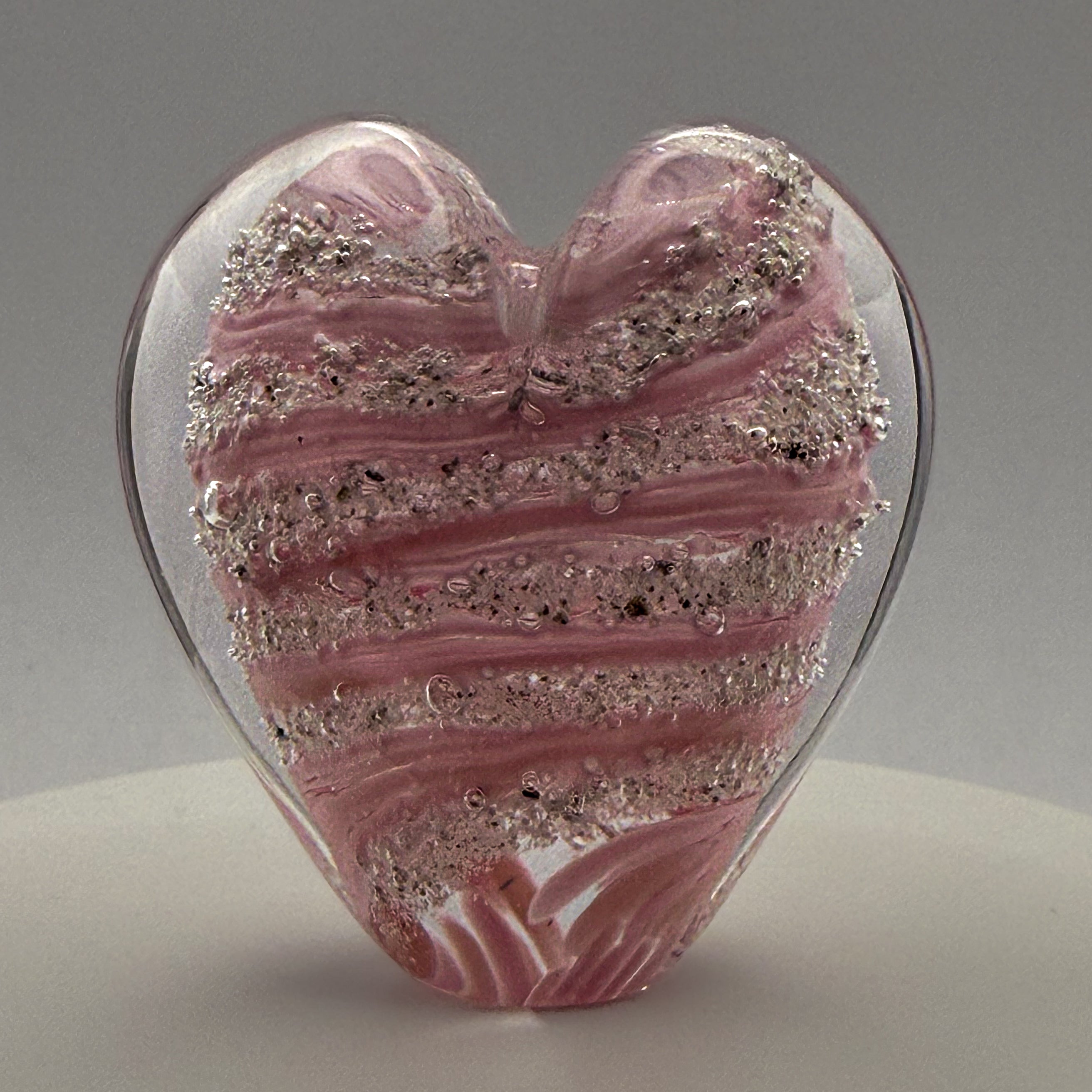 Ashes to Glass Mini Heart Ornament - Baby Pink