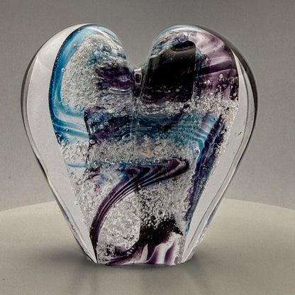 Ashes to Glass Mini Heart Ornament - Spring Greens