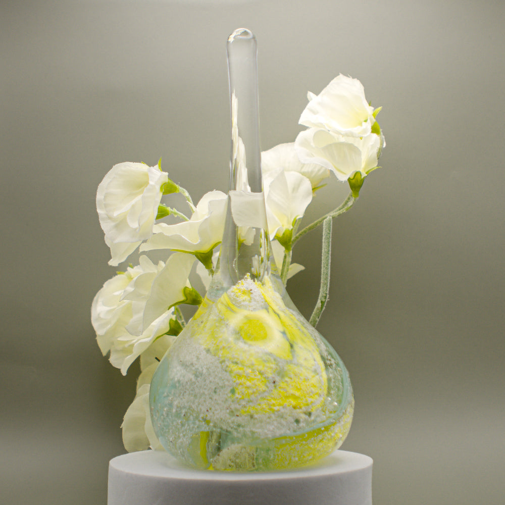 Ashes to Glass Ring Stand - Lemon Yellow & Turquoise