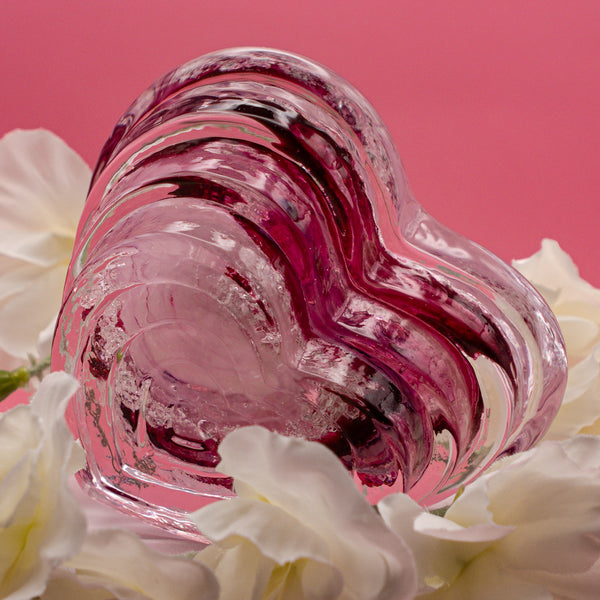 Ashes to Glass Step Heart Paperweight