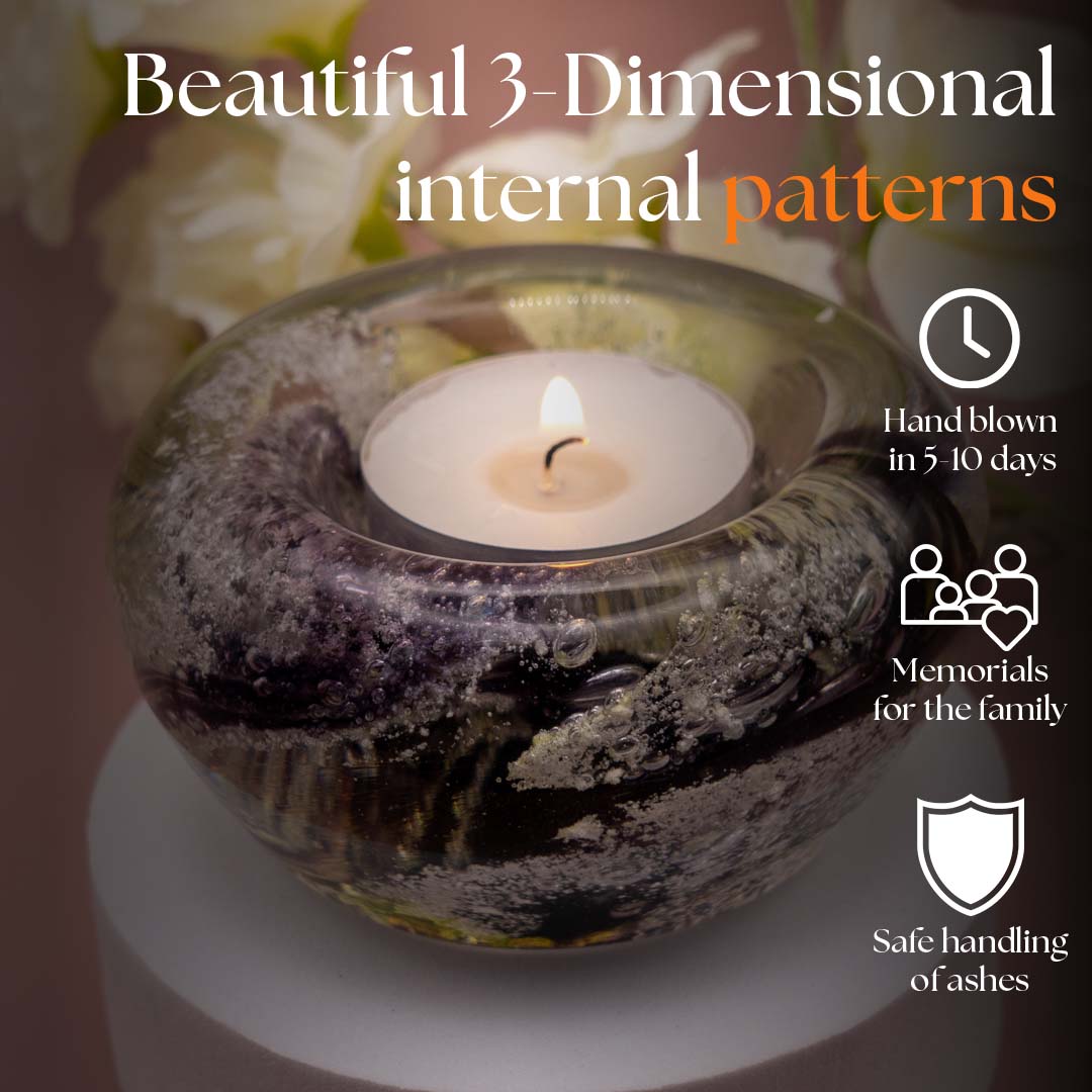 Ashes to glass candle holder