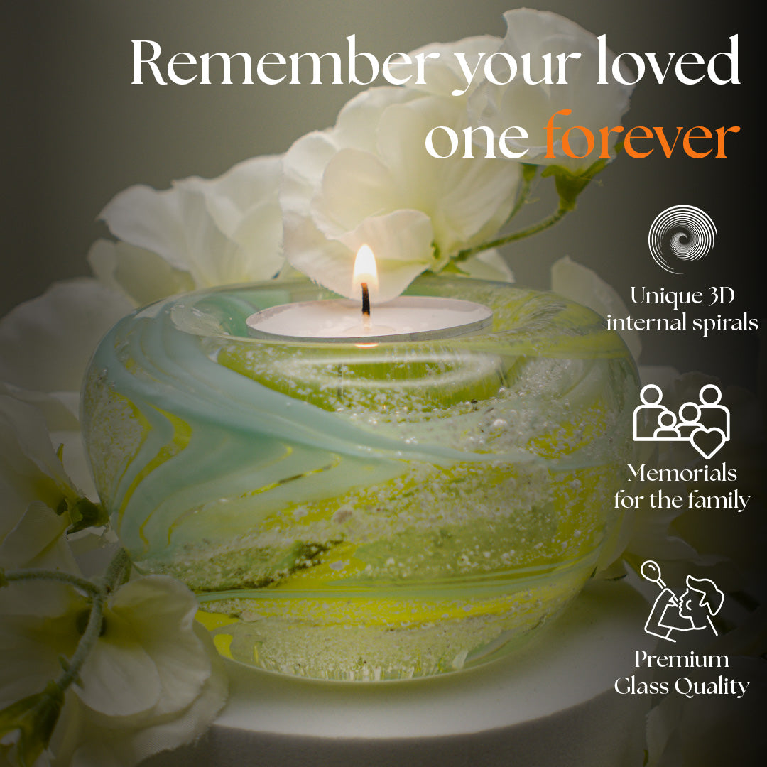 Ashes to glass candle holder