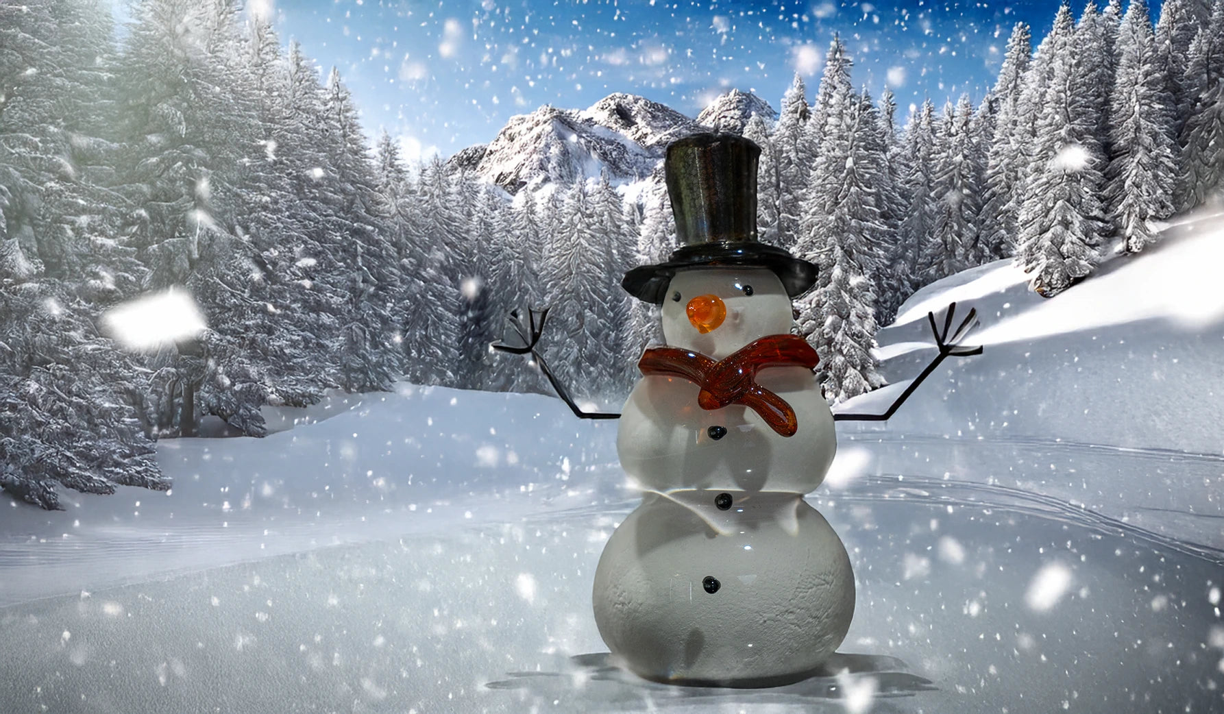 Frosty the Snowman Glass Art