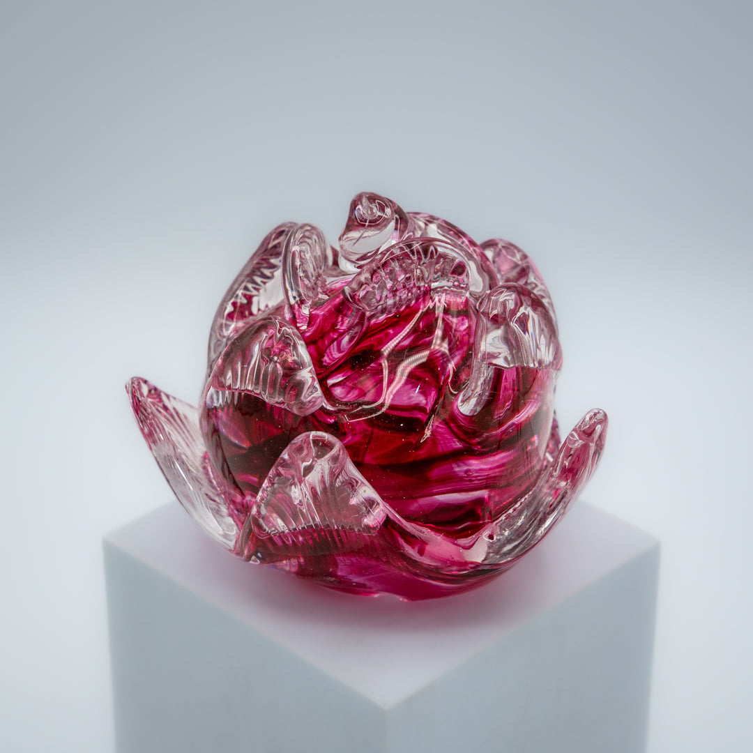 Glass Rose Head paperweight