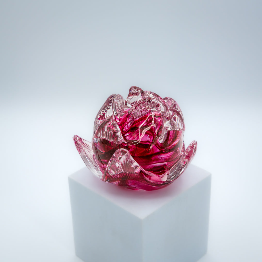 Glass Rose Head paperweight