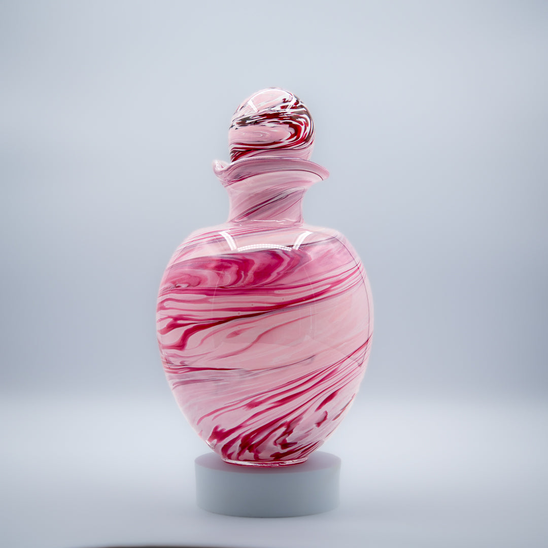 Glass Urn - Ruby & Baby Pink