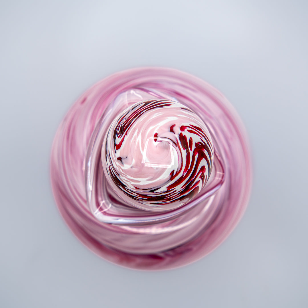 Glass Urn - Ruby & Baby Pink