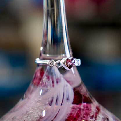 Heart Ring with Cubic Zirconia Stones