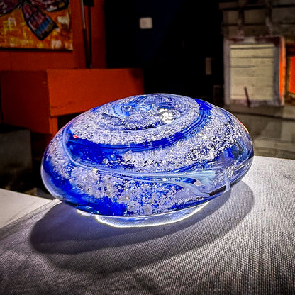 Ashes to Glass Pebble - Royal Blue & Baby Blue