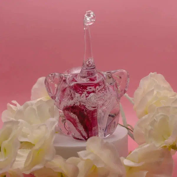 Ashes to Glass Elephant-Cremation Ashes Glass-Stuart Wiltshire Glass Outlet-Ruby & Baby Pink with Ashes-Stuart Wiltshire Glass Ltd