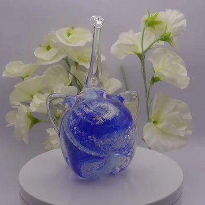 Ashes to Glass Elephant - Royal Blue & Baby Blue