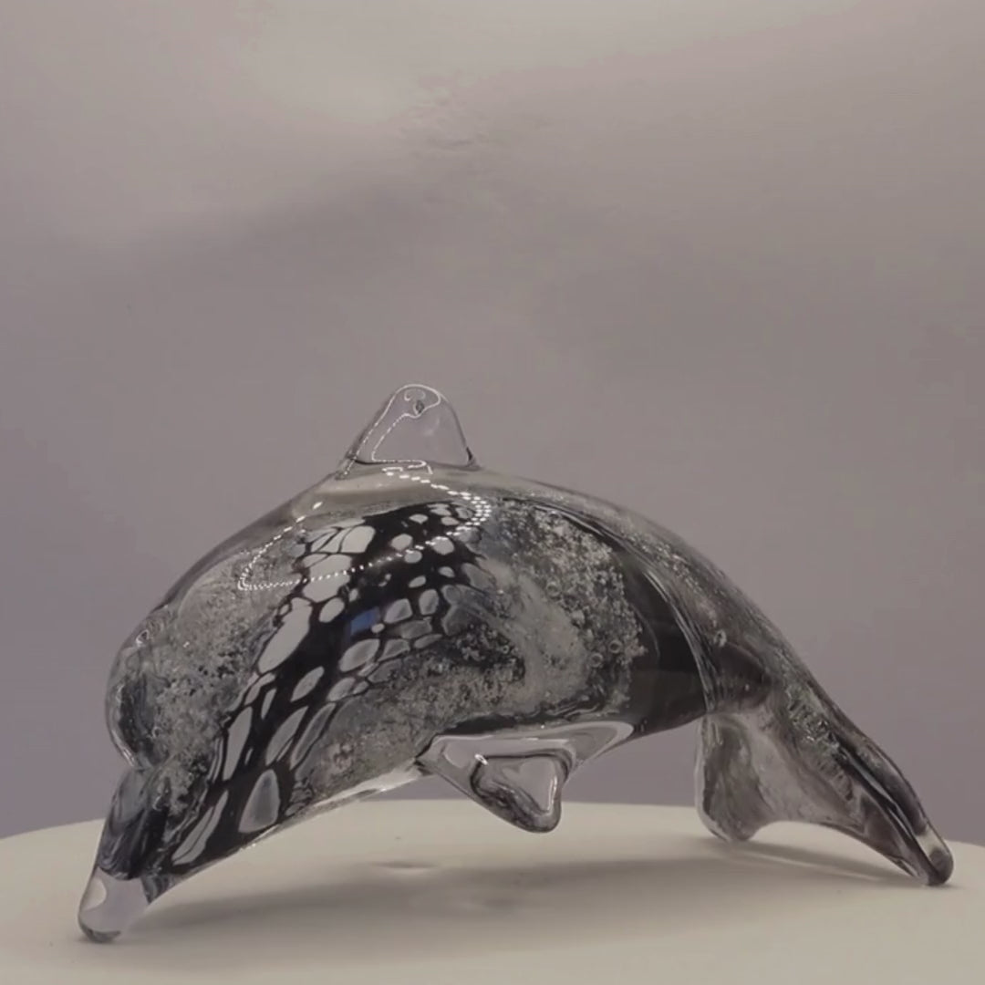 Ashes to glass dolphin
