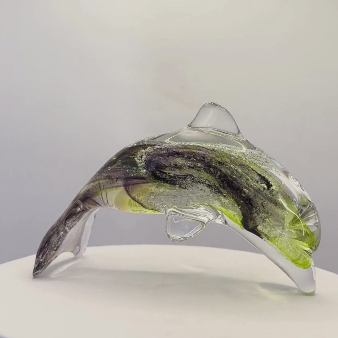 Ashes to glass dolphin