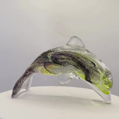 Ashes to glass dolphin
