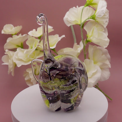 Ashes to Glass Elephant - Royal Blue & Baby Blue