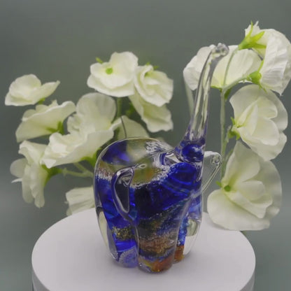 Ashes to Glass Elephant - Royal Blue & Baby Blue
