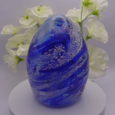 Ashes to glass oval paperweight