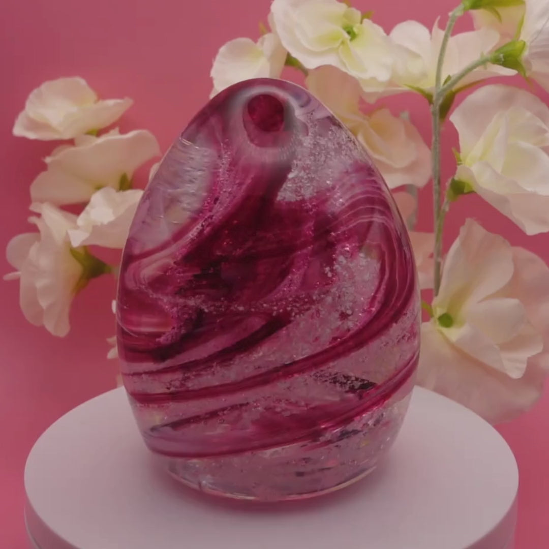 Ashes to glass oval paperweight