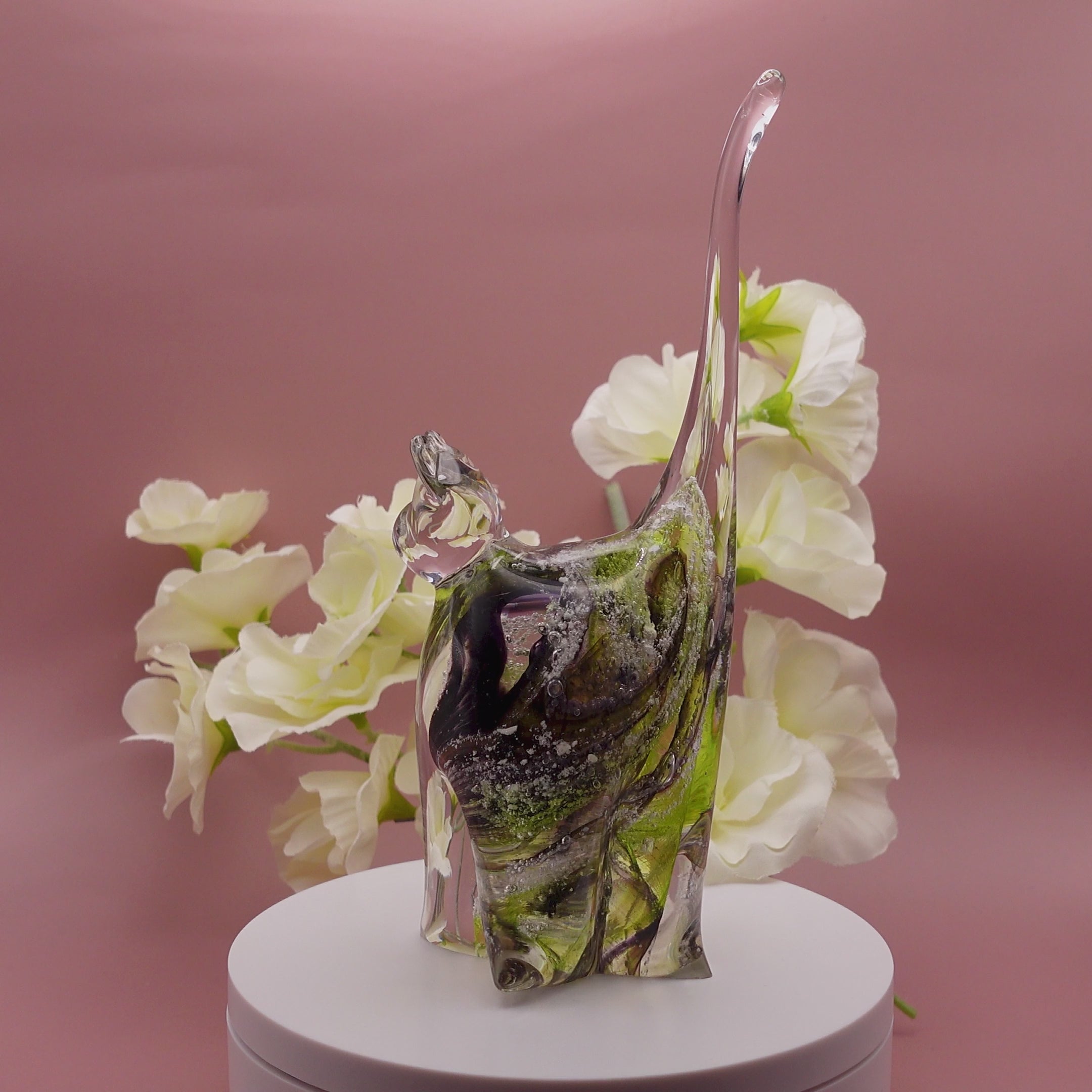 Ashes to glass cat ornament