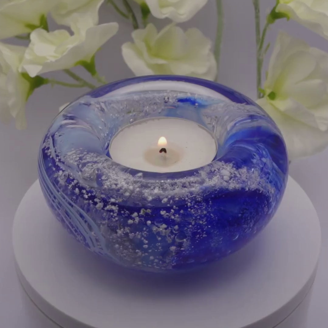 Ashes to glass candle holder